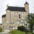 Reconstructed Bobolice castle on trail of Eagles` nests. Royalty Free Stock Photo