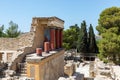 Reconstructed building in the archaeological site of Knossus on the island of Crete Royalty Free Stock Photo