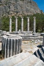 The reconstructed columns of the Temple of Athena