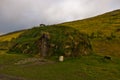 Reconstructed house of famous viking Erik the Red house at Eirikstadir