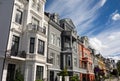 Reconstructed houses on a street in Norwegian city of Bergen