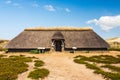 Reconstructed Iron Age House in the Dunes of  the North Frisian Island of Amrum, Schleswig-Holstein, Germany Royalty Free Stock Photo