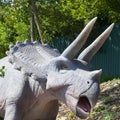 Reconstructed life-size animated model of a dinosaur