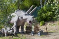 Reconstructed life-size animated models of a dinosaur. The new one largest park of dinosaurs in Ukraine