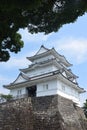 Reconstructed Odawara castle in Japan, sunshine and blue sky