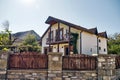 Reconstructed old Alpine-style house in Mtskheta, Georgia. Royalty Free Stock Photo