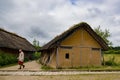 Reconstructed Viking thatched house in Viking Haithabu village