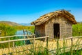 reconstructed village Choros Proistorikos  at Dispilio, Greece Royalty Free Stock Photo