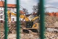 Reconstruction of the Alanbrooke-Barracks in Paderborn with an excavator behind a fence