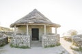 Reconstruction of ancient celtic house in Castro de Santa Trega, Galicia, Spain Royalty Free Stock Photo