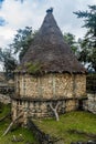 Reconstruction of an ancient house at Kuelap ruins, northern Pe