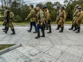 Reconstruction of battle of 1941 World war 2 between Nazi troops and cadets of the Podolsk military College.