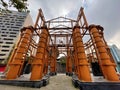 Reconstruction of the Delftsche Poort in Rotterdam, the Netherlands Royalty Free Stock Photo