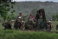 Reconstruction of the events of the Civil war in Russia, artillery calculation of the White army, Belgorod may 19, 2018