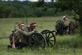 Reconstruction of the events of the Civil war in Russia, artillery calculation of the White army, Belgorod may 19, 2018