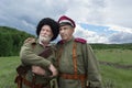 Reconstruction of the events of the Civil war in Russia, portrait of a Cossack and an officer of the White army, Belgorod may 19,