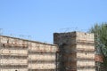 Reconstruction of fortification in Istanbul Royalty Free Stock Photo