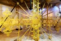 Reconstruction of a gilded cross on the top of church