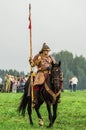 Reconstruction of the historic battle of the ancient Slavs in the fifth festival of historical clubs in Zhukovsky district of Royalty Free Stock Photo