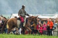 Reconstruction of the historic battle of the ancient Slavs in the fifth festival of historical clubs in Zhukovsky district of Royalty Free Stock Photo