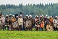 Reconstruction of the historic battle of the ancient Slavs in the fifth festival of historical clubs in Zhukovsky district of Royalty Free Stock Photo