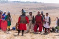 Reconstruction of Horns of Hattin battle in 1187. The captured knights of the Crusaders face Saladin after the battle.