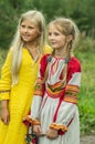 Reconstruction of life of ancient Slavs on the festival of historical clubs in Zhukovsky district of Kaluga region of Russia. Royalty Free Stock Photo