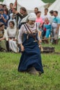 Reconstruction of life of ancient Slavs on the festival of historical clubs in Zhukovsky district of Kaluga region of Russia. Royalty Free Stock Photo