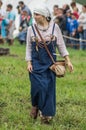 Reconstruction of life of ancient Slavs on the festival of historical clubs in Zhukovsky district of Kaluga region of Russia. Royalty Free Stock Photo