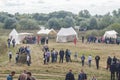 The reconstruction of the life of the Russian and Mongolian military camp of the Mongol-Tatar yoke in the Kaluga region of Royalty Free Stock Photo