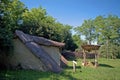 Reconstruction of a medieval settlement, Tiszaalpar, Hungary Royalty Free Stock Photo