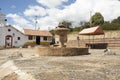 A reconstruction of an old colombian colonial town downtown square