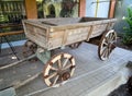 Reconstruction of an old Russian cart with a horse