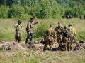 Reconstruction of one of the battles of World war 2 on the Eastern front in the Kaluga region in Russia.