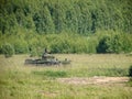 Reconstruction of one of the battles of World war 2 on the Eastern front in the Kaluga region in Russia.