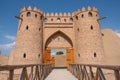 Reconstruction of Otrar city defence walls and fortress. Otyrar Farab ancient town, homeland of Al-Farabi