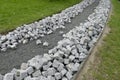 Reconstruction of a pack sidewalk with cobbles