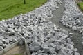 Reconstruction of a pack sidewalk with cobbles