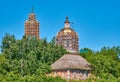 Reconstruction process of the orthodox cathedral in the russian local village