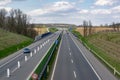 The reconstruction of Rudna street highway in Ostrava. Travelling with road construction restrictions Royalty Free Stock Photo