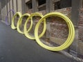 Reconstruction of a street with instalation of pipes Royalty Free Stock Photo