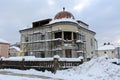 Reconstruction of suburban house during winter Royalty Free Stock Photo