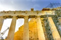 Reconstruction Top Parthenon Acropolis Athens Greece Royalty Free Stock Photo