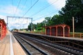 Reconstruction of transport infrastructure on the railway in Moscow. Temporary platform