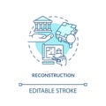 Reconstruction turquoise concept icon