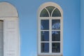Reconstruction of windows in an old house. Selective focus background and copy space for text Royalty Free Stock Photo