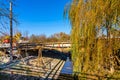 Reconstruction works of the 3 Maja street bridge over Budzisz creek in Sedziszow Malopolski town of Podkarpacie region in Poland