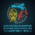 Reconstructive surgery neon light icon Royalty Free Stock Photo