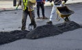 recontruction of a street road, municipal work Royalty Free Stock Photo