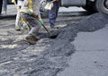 recontruction of a street road, municipal work Royalty Free Stock Photo